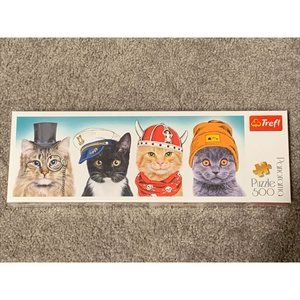 TREFL Panorama 500 Piece Jigsaw Puzzles, Fluffy Team, Pet Puzzles, Cat Puzzles,